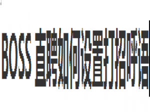 关于BOSS直聘怎么设置打招呼语。