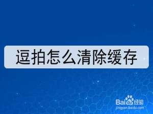 关于逗拍缓存怎么清理。