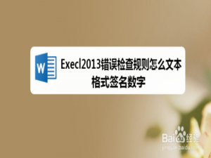 关于Execl2013错误检查规则如何文本格式签名数字。