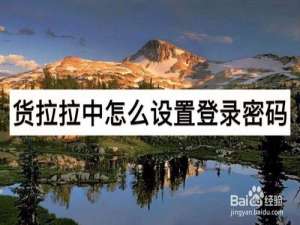 关于货拉拉中如何设置登录密码。
