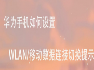 关于华为手机WLAN/移动数据切换提示怎么开启。