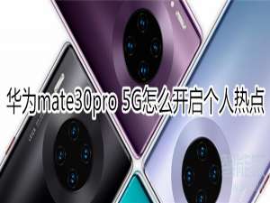 关于mate30pro5G版如何打开个人热点。