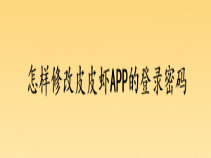 关于皮皮虾登录密码如何改。