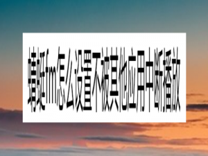 关于蜻蜓fm被其他应用中断播放怎么办。