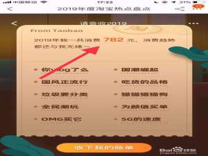 关于手机淘宝怎么看2019年度账单。