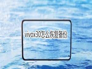 关于vivox30怎么恢复备份。