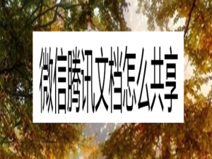 关于微信腾讯文档如何共享。