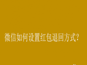 关于微信在哪设置红包退回方式。