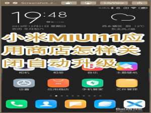 关于小米MIUI11应用商店如何关闭自动升级。