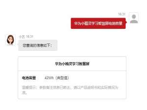 华为小精灵学习智慧屏电池容量多少。