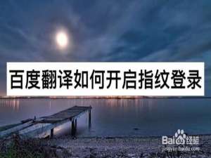 经验分享百度翻译怎么开启指纹登录。