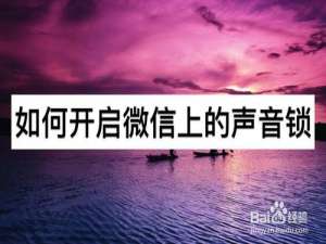 经验分享怎么打开微信上的声音锁。