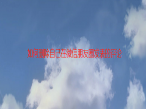 经验分享怎么删除自己微信朋友圈发表评论。