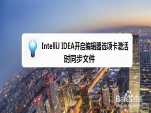 经验分享IntelliJ IDEA如何打开编辑器选项卡激活时同步文件。