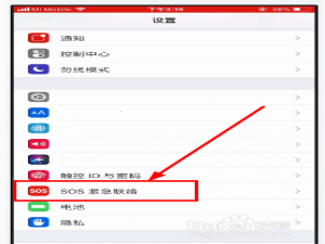 经验分享如何设置苹果手机SOS紧急联络功能。