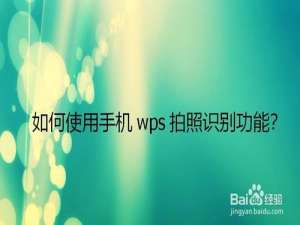 经验分享怎么使用手机wps拍照识别功能。