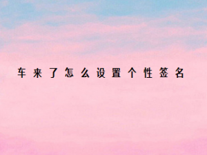 经验分享车来了如何设置个性签名。