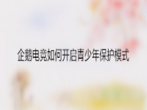 经验分享企鹅电竞青少年保护模式怎么开启。