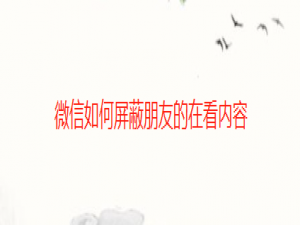 经验分享微信怎么屏蔽朋友的在看内容。
