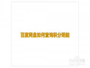 经验分享百度网盘怎么查看积分明细。