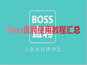 经验分享Boss直聘使用教程汇总。