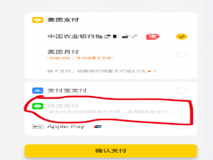 美团微信支付不了如何处理。