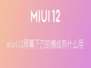说说6miui12屏幕下方的横线的作用是什么。