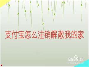 说说6支付宝如何注销解散我的家。