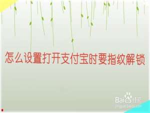 说说6支付宝怎么设置指纹解锁。