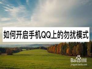 说说6怎么开启手机QQ上的勿扰模式。