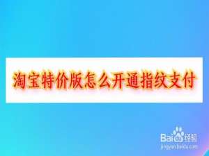 说说6淘宝特价版如何开通指纹支付。