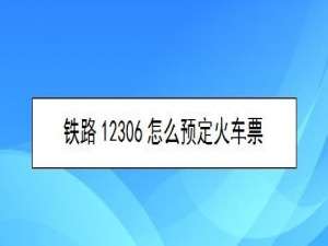说说6铁路12306如何预定火车票。
