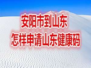说说6安阳市到山东在哪可以申领山东健康码。