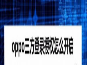 说说6oppo三方登录怎么授权。