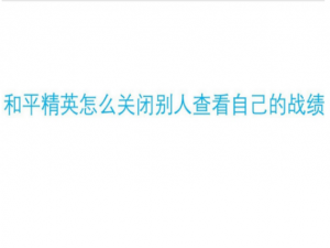 说说6和平精英战绩不显示怎么设置。
