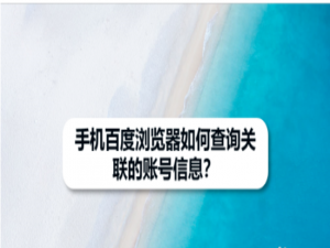 说说6手机百度浏览器关联账号信息怎么看。