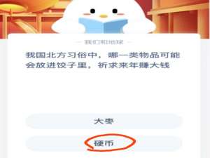 我国北方习俗中，哪一类物品可能会放进饺子里，祈求来年赚大钱。