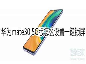 我来分享mate30 5G版如何设置一键锁屏。