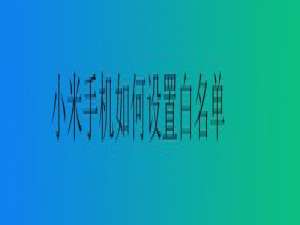 我来分享小米手机怎么设置白名单。