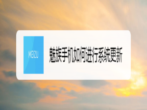我来分享魅族手机怎么进行系统更新。