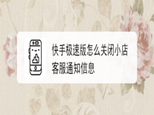 我来分享快手极速版在哪关闭小店客服通知信息。