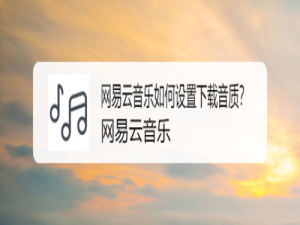 我来分享网易云音乐下载音乐怎么设置音质。