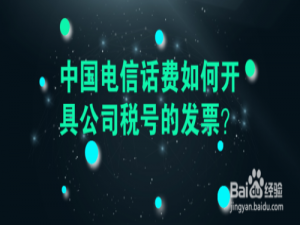 我来说说中国电信话费怎么开具公司税号的发票。