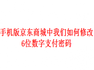 我来说说手机版京东商城中怎么修改6位数字支付密码。