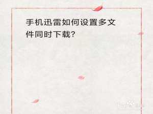 我来说说迅雷怎么设置多文件同时下载。