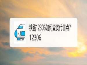 我来说说铁路12306怎么查询代售点。