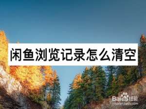 我来说说闲鱼浏览记录怎么删除。