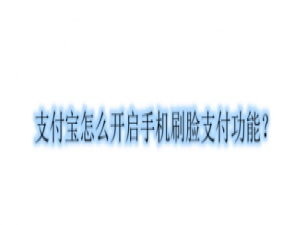 我来说说支付宝怎么开启刷脸支付。