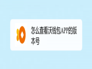 我来说说沃钱包版本号在哪看。