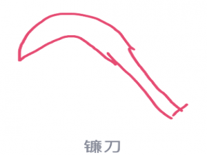 小编教你QQ画图红包镰刀怎么画。
